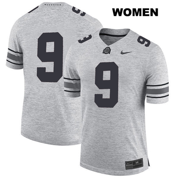 Ohio State Buckeyes Women's Binjimen Victor #9 Gray Authentic Nike No Name College NCAA Stitched Football Jersey KF19J65DU